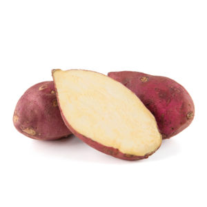 Fresh sweet potato isolated on white background